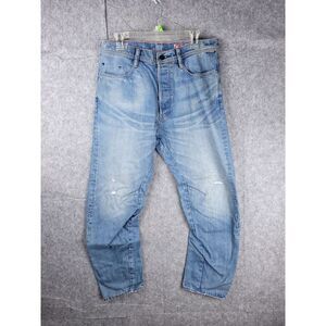 G-STAR RAW Arc 3D Jeans Men's 32 x 30 Premium Japanese Denim Distressed Button